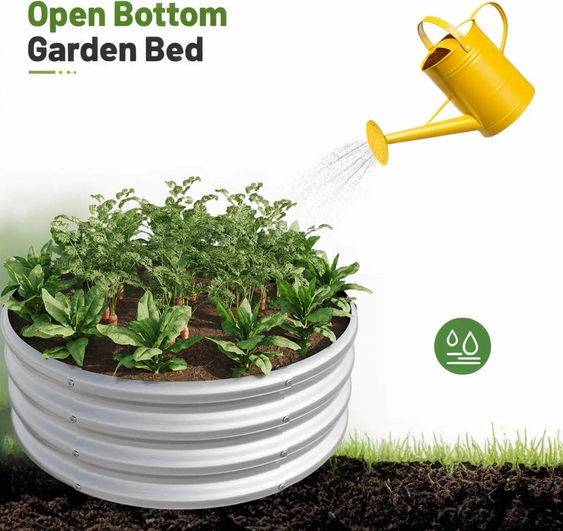 2PCS Tall Round Metal Raised Garden Beds by HouseOfZazla