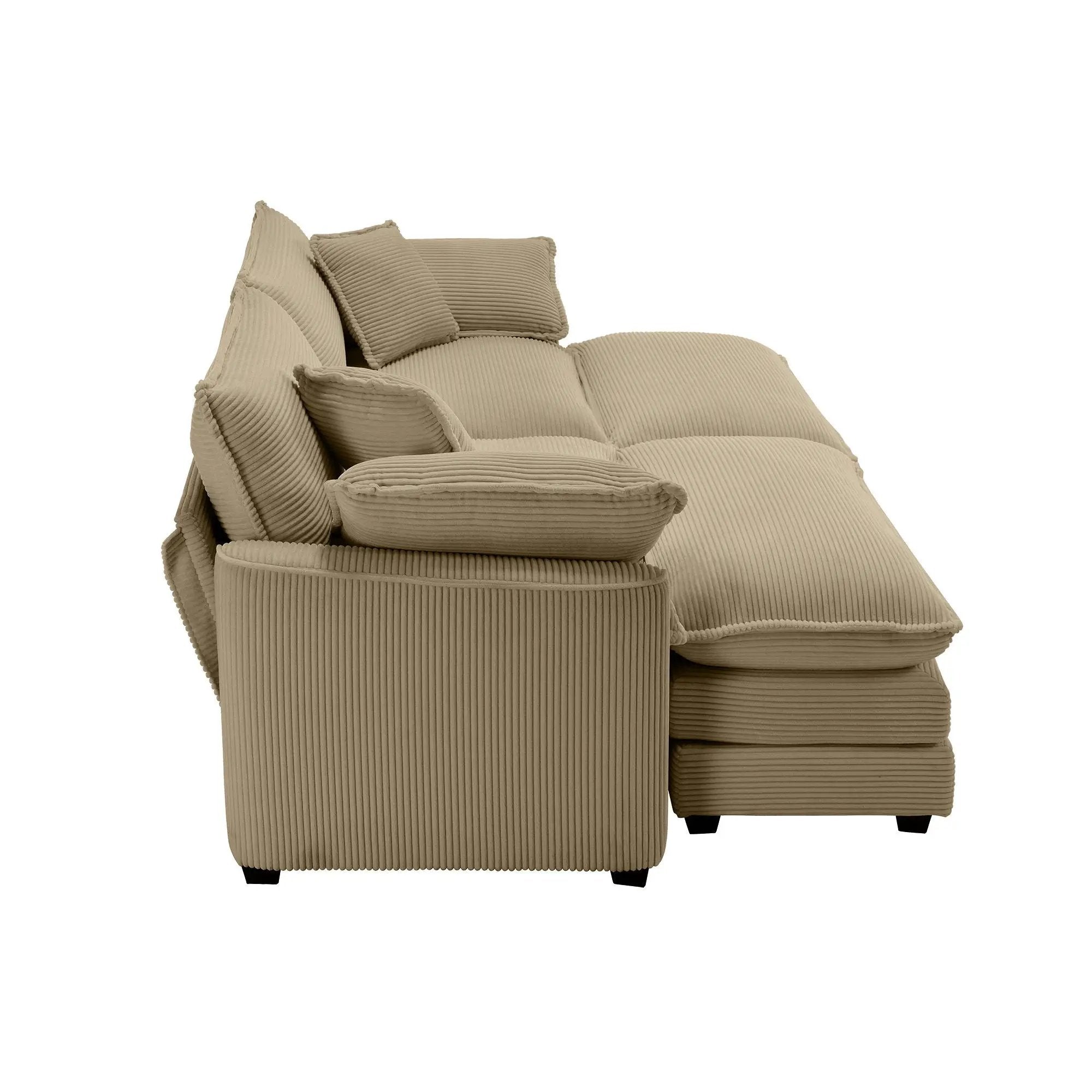 Modern Oversized Modular Cushion Sofa With Ottoman, Low Back, Deep Seating Sofa Set by Unique Piece Furniture