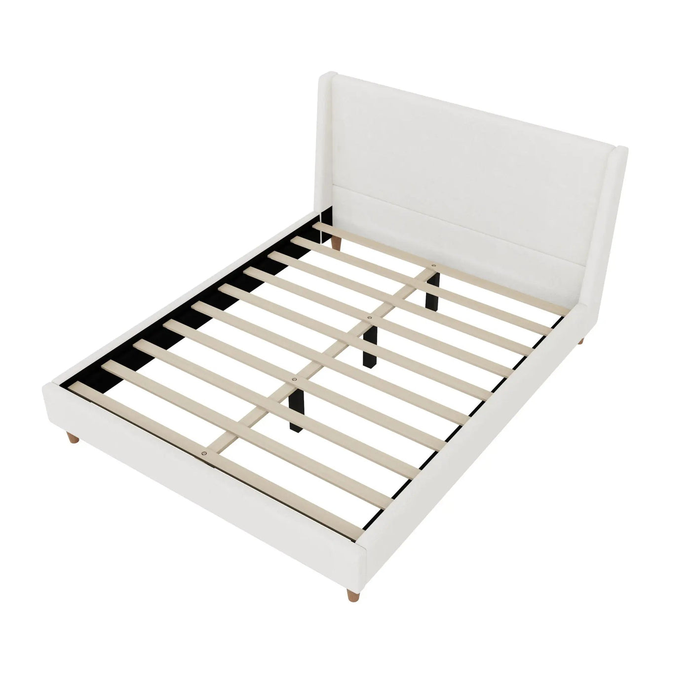 Upholstered Modern Platform Bed With Wingback Headboard by HouseOfZazla
