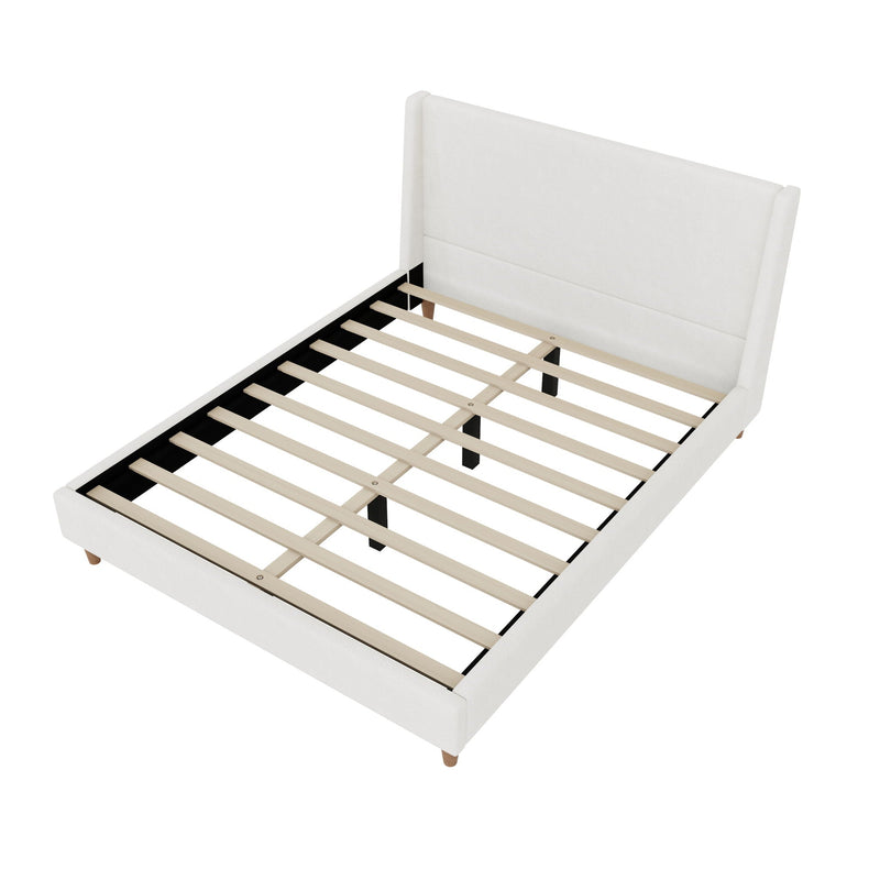 Upholstered Modern Platform Bed With Wingback Headboard by HouseOfZazla