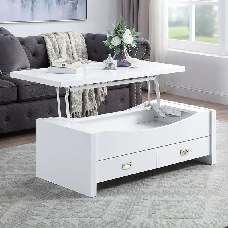 Ramiel - Coffee Table With Lift Top - High Gloss White by Unique Piece Furniture