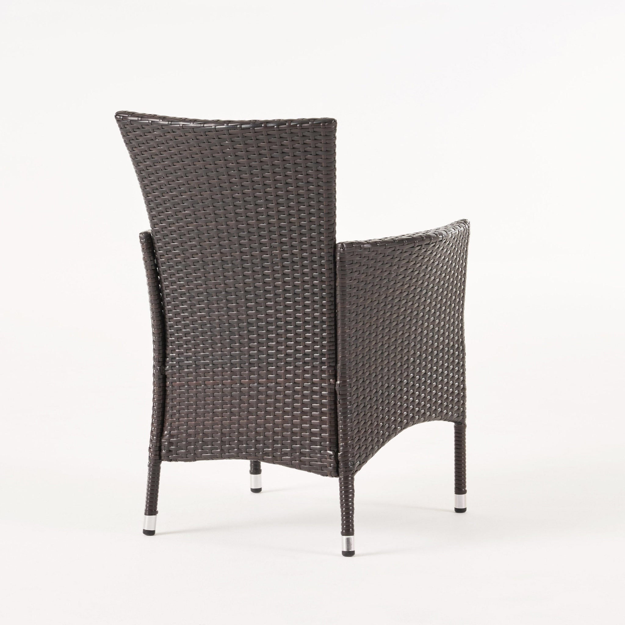 Clementine Outdoor Multibrown PE Wicker Dining Chairs (Set of 2) by HouseOfZazla