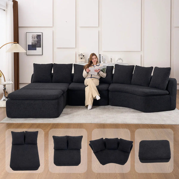 133'' Modular U-Shaped Sectional Compression Sofa