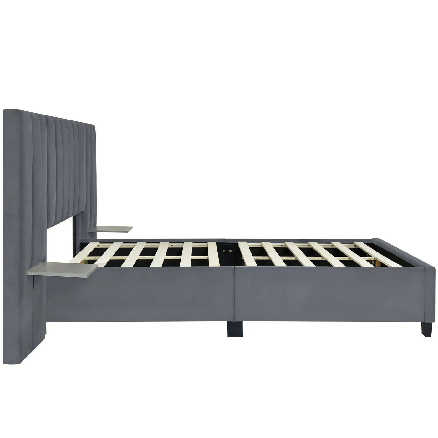 Upholstered Platform Bed With Big Headboard by HouseOfZazla