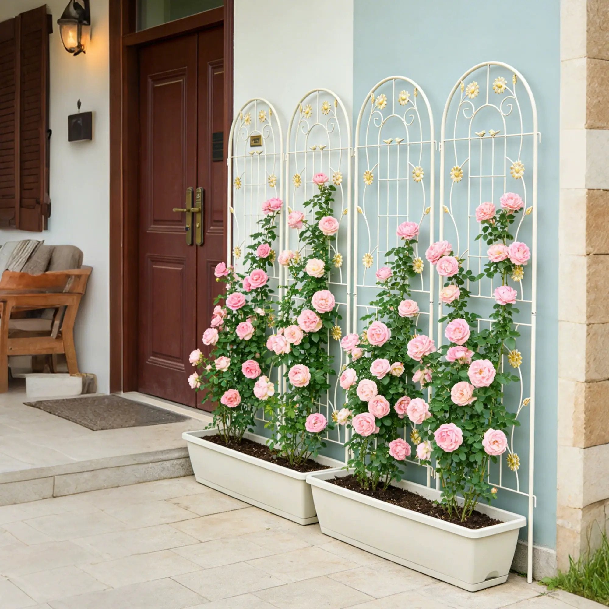 Metal Garden Trellis Rustproof Trellis For Climbing Plant Outdoor Flower Support by Unique Piece Furniture