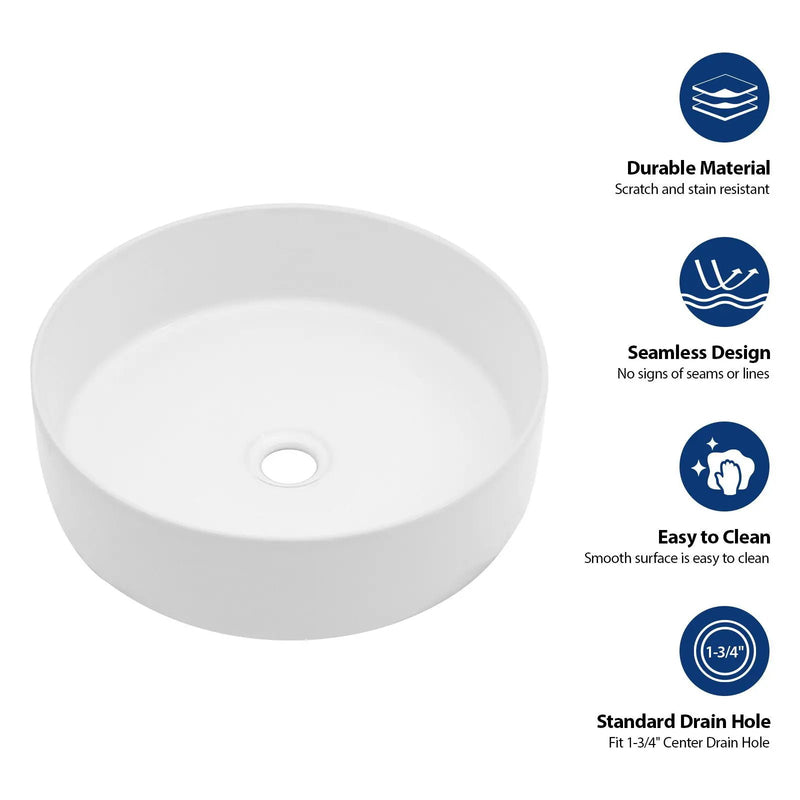Elegant Ceramic Vessel Bathroom Sink With Stain Resistant Finish by HouseOfZazla