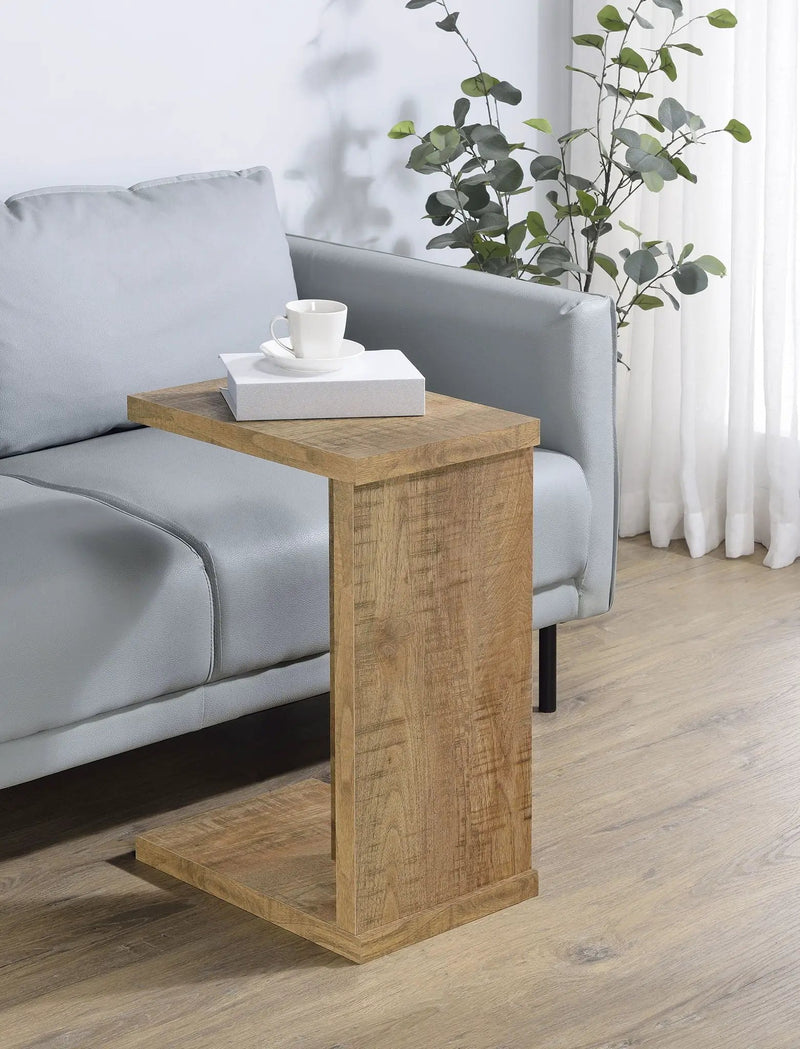 Clower Engineered Wood C-Shaped Sofa Side Table Mango by Unique Piece Furniture