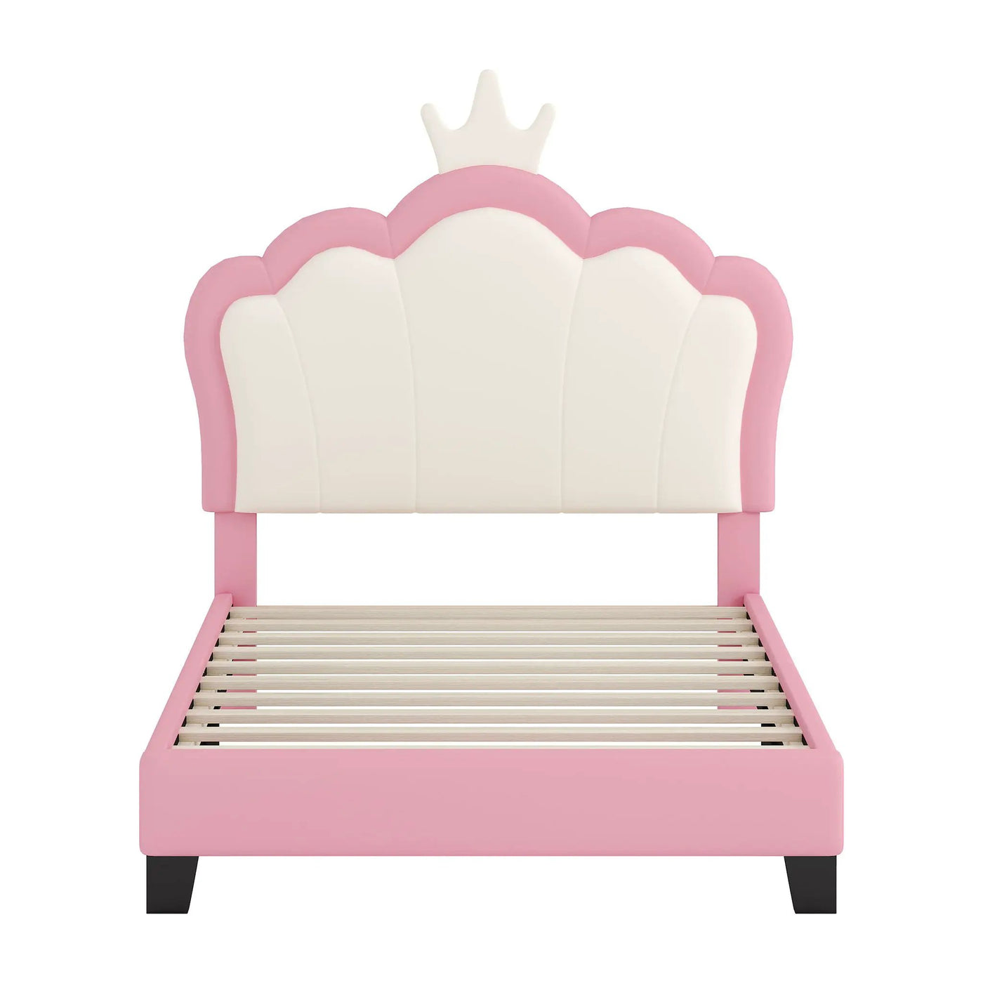 Upholstered Princess Platform Bed With Crown Headboard by HouseOfZazla