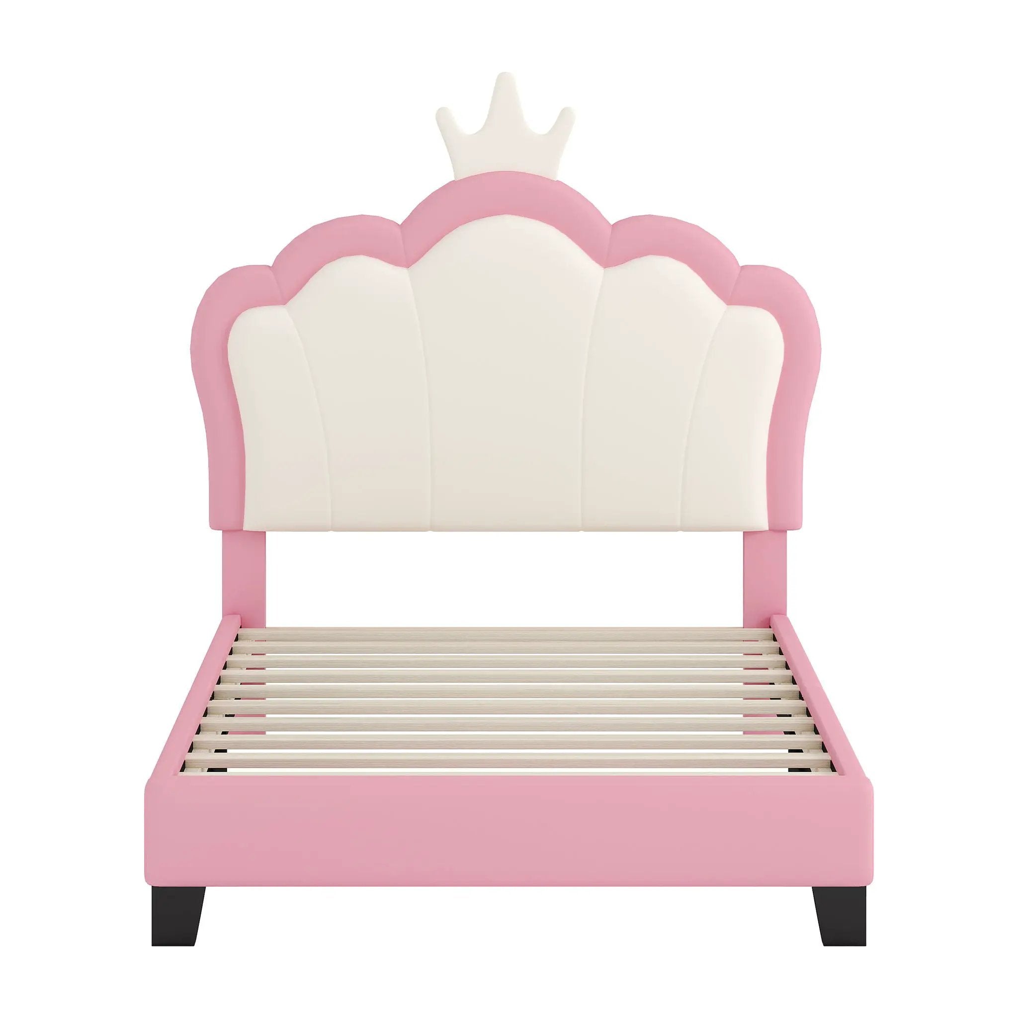 Upholstered Princess Platform Bed With Crown Headboard by HouseOfZazla