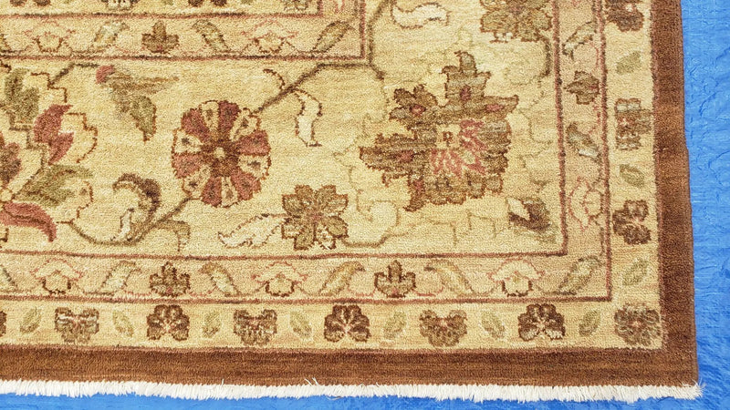 Indo Persian Rug 10x14, Mahal Sultanabad Oriental Carpet, Burnt Orange & Beige, Handmade Wool Area Rug by Jewel Rugs