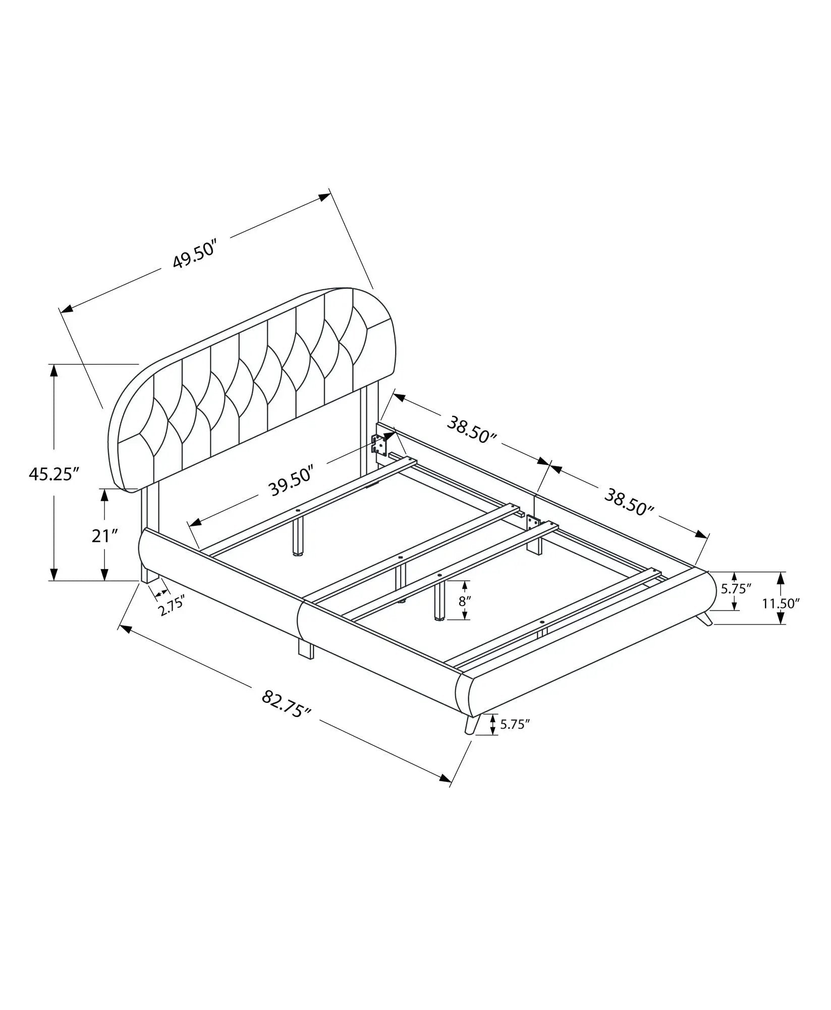 Bed Upholstered Look by Unique Piece Furniture
