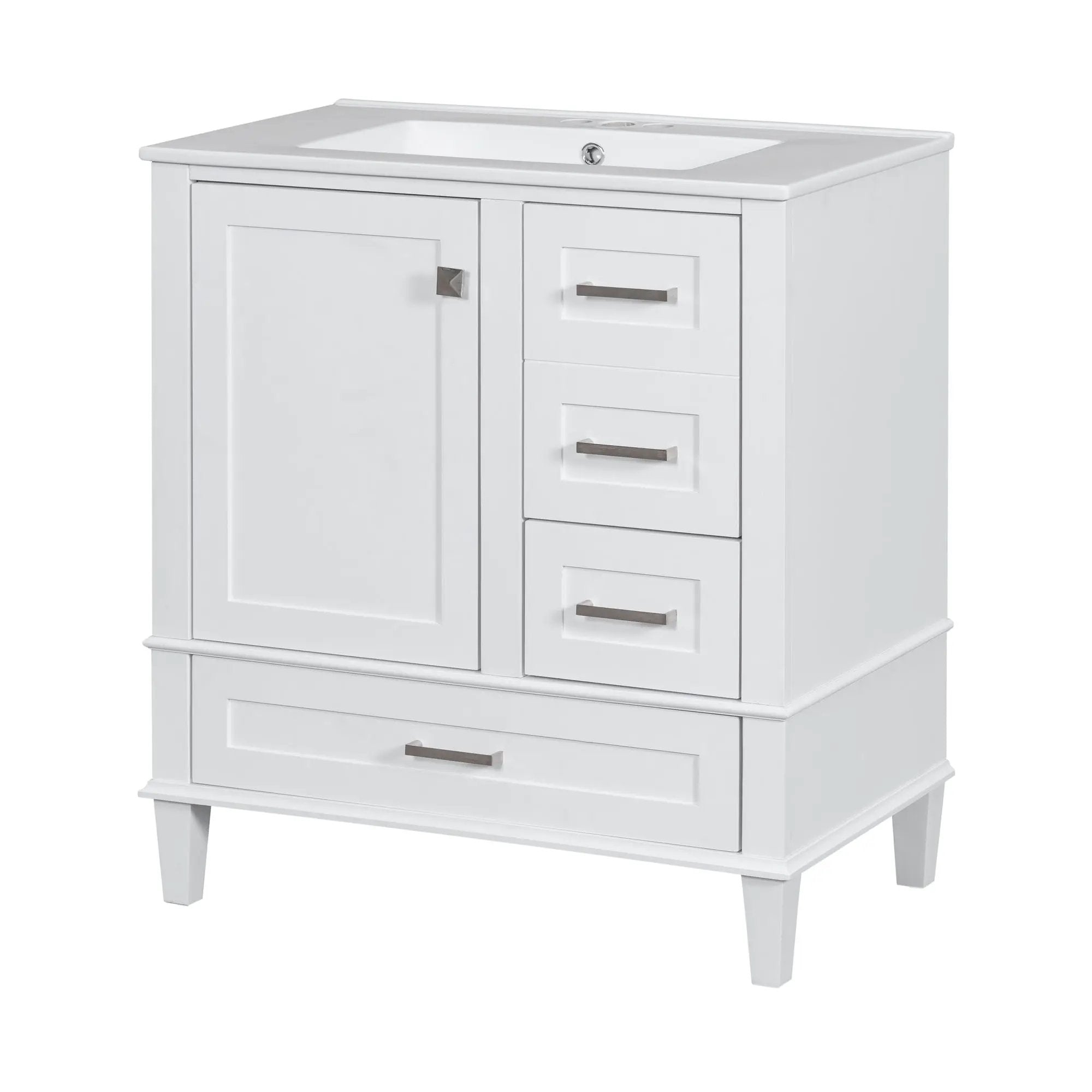 Bathroom Vanity, Modern Bathroom Cabinet With Sink Combo Set, Bathroom Storage Cabinet With A Soft Closing Door And 3 Drawers, Solid Wood Frame by HouseOfZazla