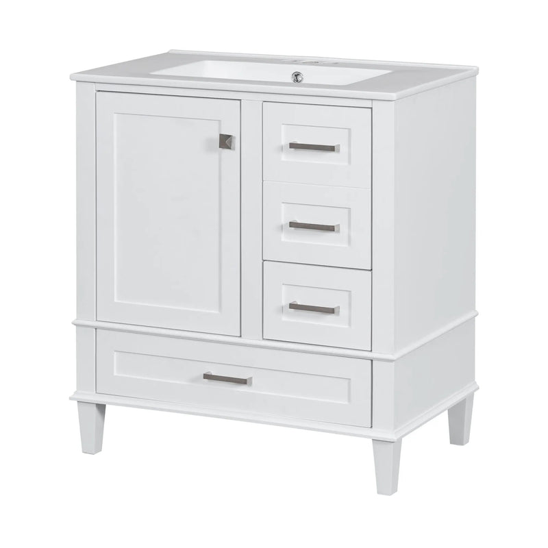 Bathroom Vanity, Modern Bathroom Cabinet With Sink Combo Set, Bathroom Storage Cabinet With A Soft Closing Door And 3 Drawers, Solid Wood Frame by HouseOfZazla