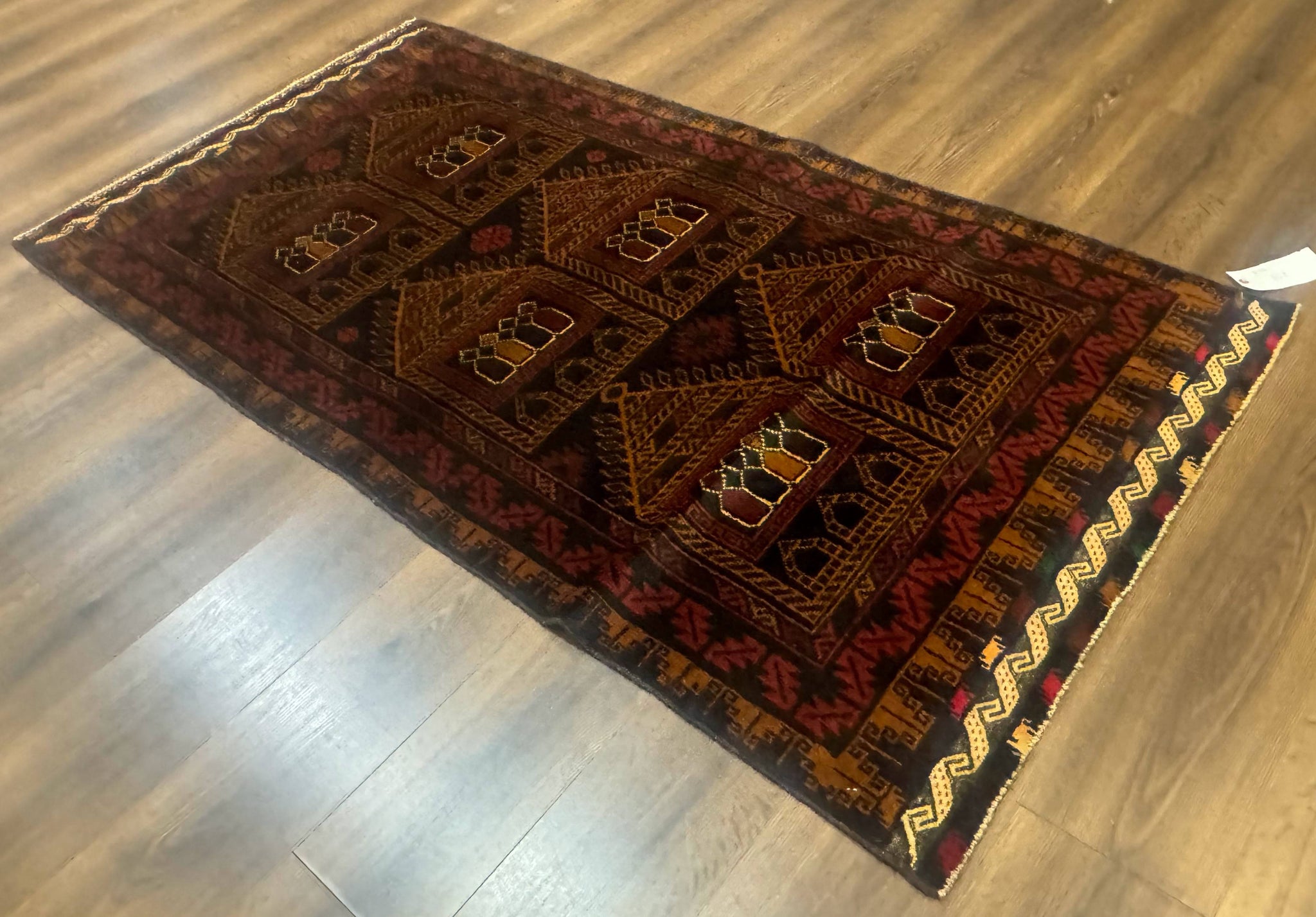 Afghan Rug 3x7, Navy Blue, Tribal Rug, Balouch Carpet, New by Jewel Rugs