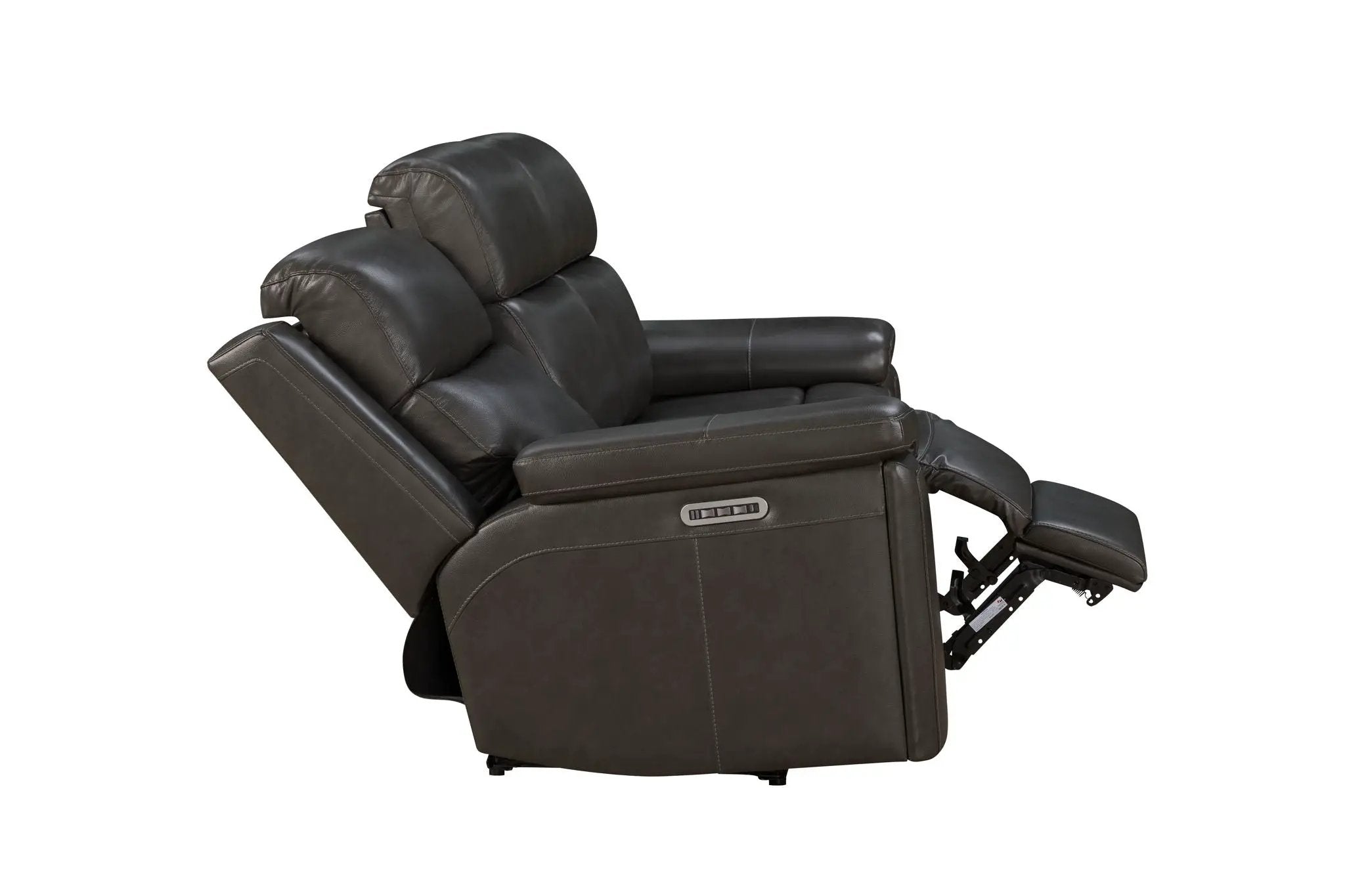 Leon - Power Sofa Recliner With Power Headrest, Power Lumbar, Heat And Massage (Dropdown Table With Smart Tabletop Control) - Smokey Gray by Unique Piece Furniture
