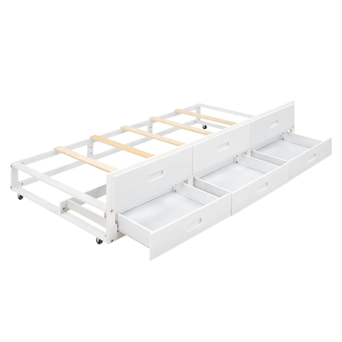 Platform Bed With Storage Headboard, USB, Trundle And 3 Drawers by HouseOfZazla