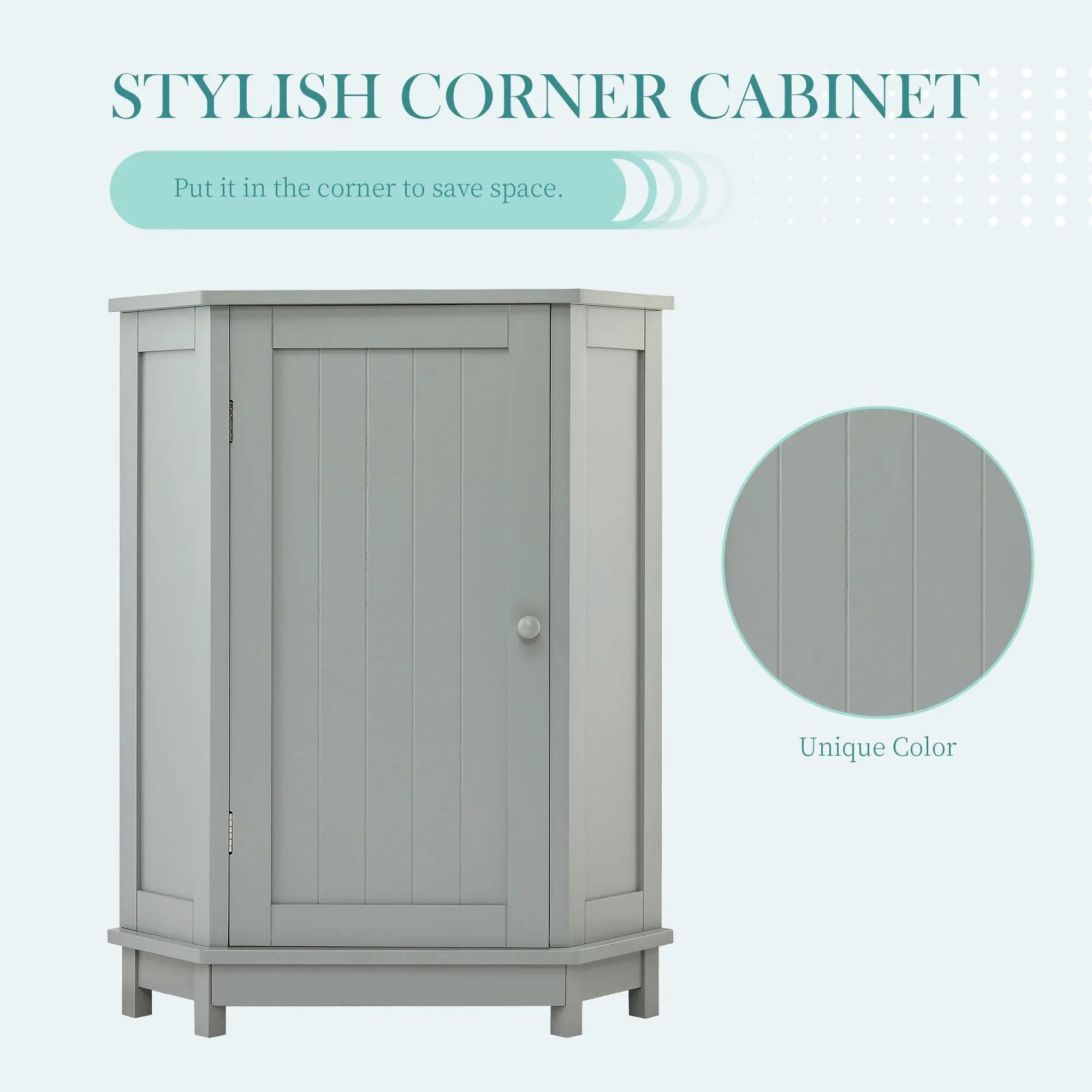 Bathroom Cabinet Triangle Corner Storage Cabinet With Adjustable Shelf Modern Style by Unique Piece Furniture