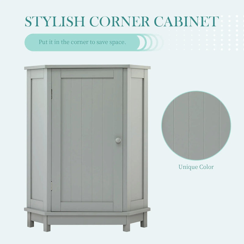 Bathroom Cabinet Triangle Corner Storage Cabinet With Adjustable Shelf Modern Style by Unique Piece Furniture