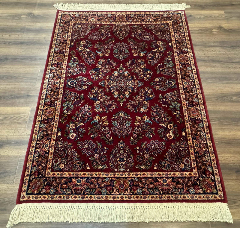 4x6 Karastan Rug Red Sarouk #785, Wool Pile Original 700 Series, Vintage Discontinued by Jewel Rugs