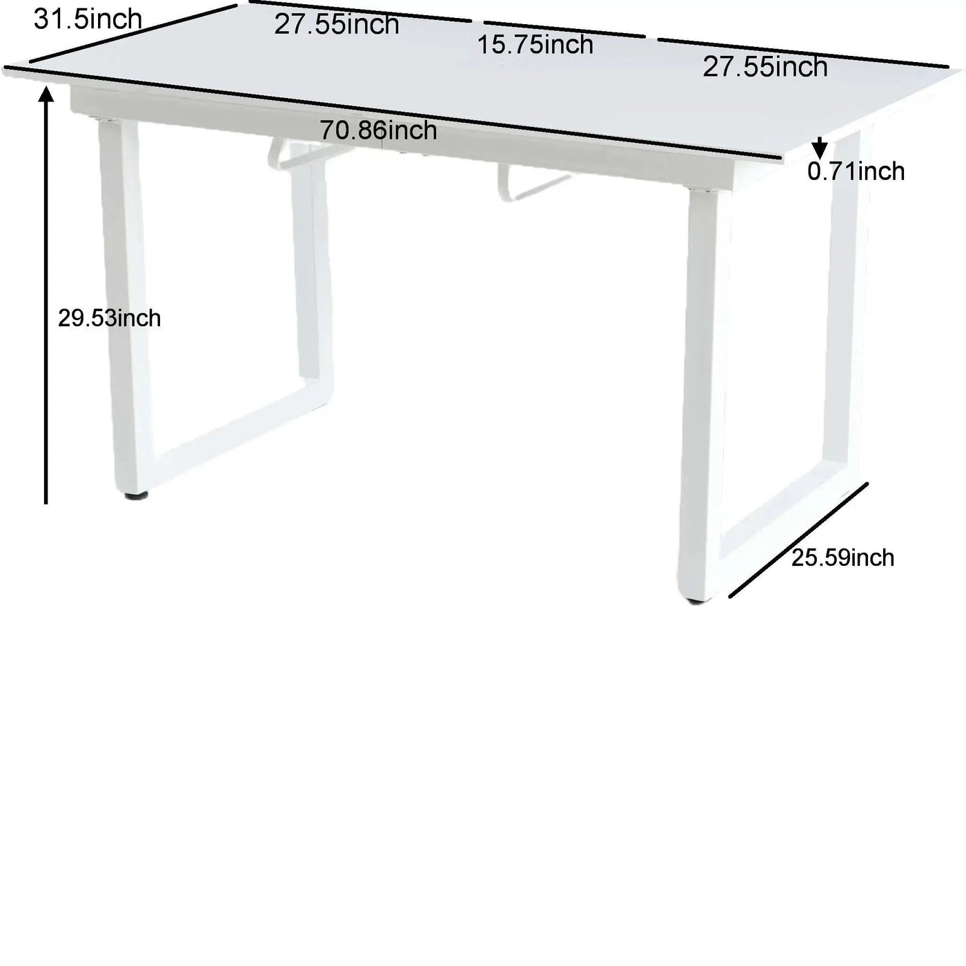 Square Extendable Dining Table With Metal Leg, Modern Space Saving Kitchen Table For Living Room by HouseOfZazla