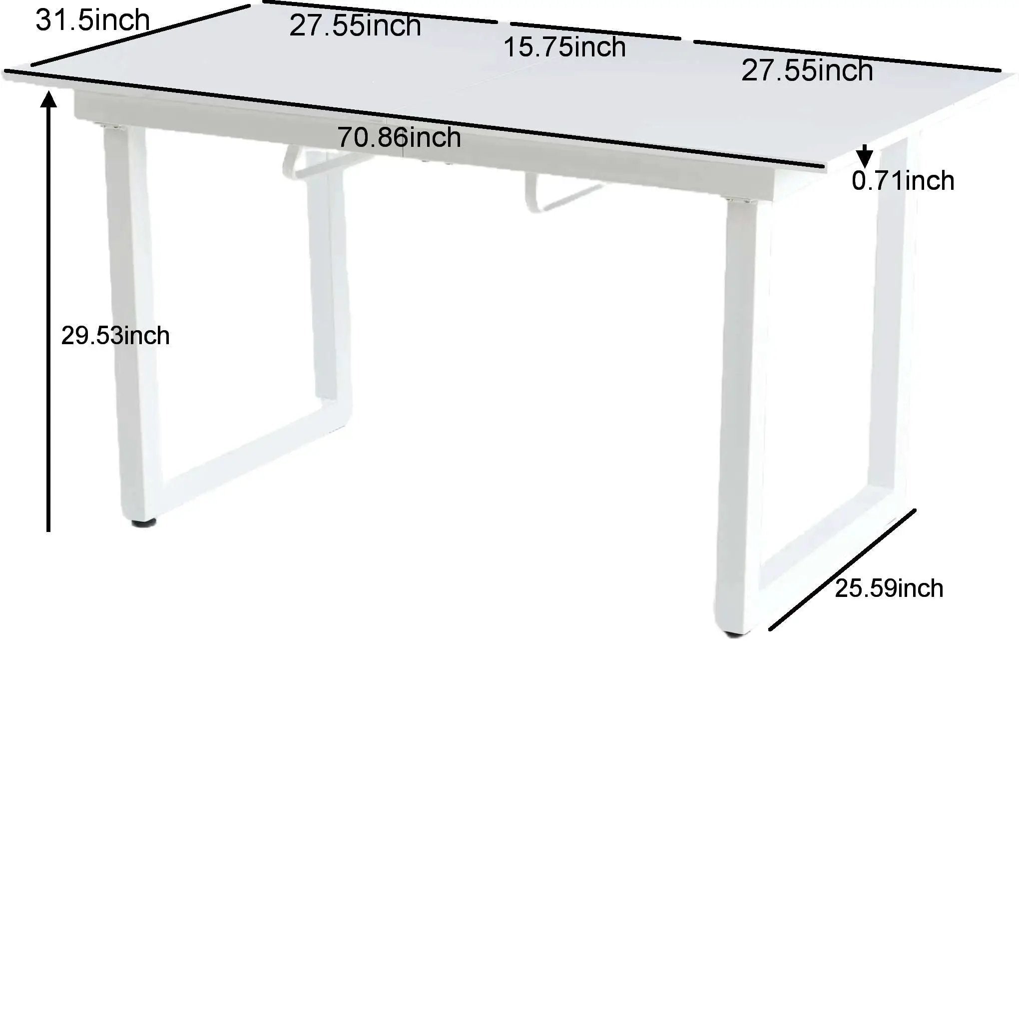 Square Extendable Dining Table With Metal Leg, Modern Space Saving Kitchen Table For Living Room by HouseOfZazla