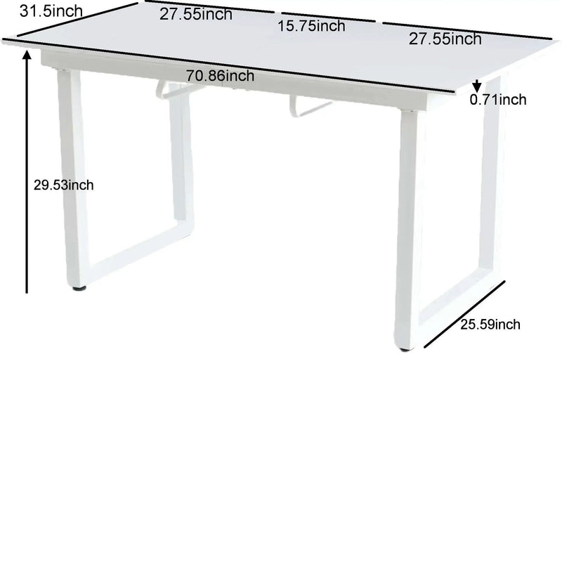 Square Extendable Dining Table With Metal Leg, Modern Space Saving Kitchen Table For Living Room by HouseOfZazla