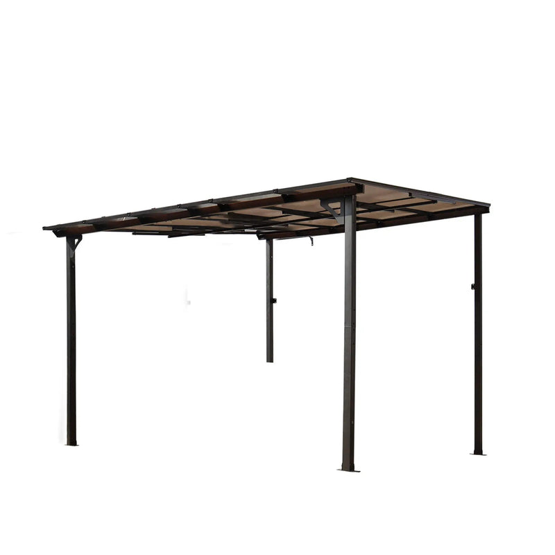 Wall Mounted Outdoor Pergola Gazebo, Heavy Duty Metal Awning With Roof by Unique Piece Furniture