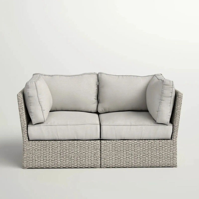 Modern Patio Wicker Loveseat With Cushions by Unique Piece Furniture