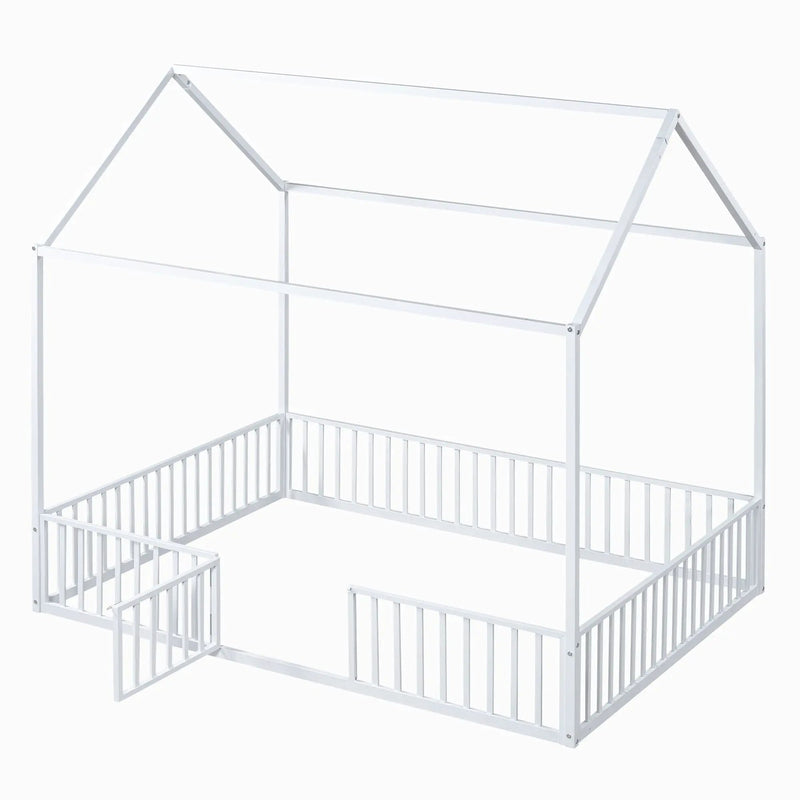 Metal House Bed With Fence And Door by Unique Piece Furniture