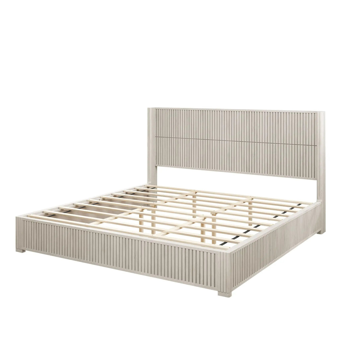 Platform Bed Frame With Headboard, Floor Standing Design by HouseOfZazla