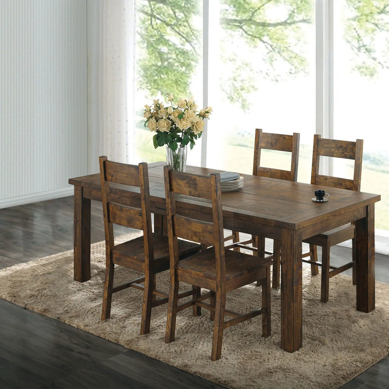 Coleman 5-piece Rectangular Dining Set Rustic Golden Brown by Unique Piece Furniture