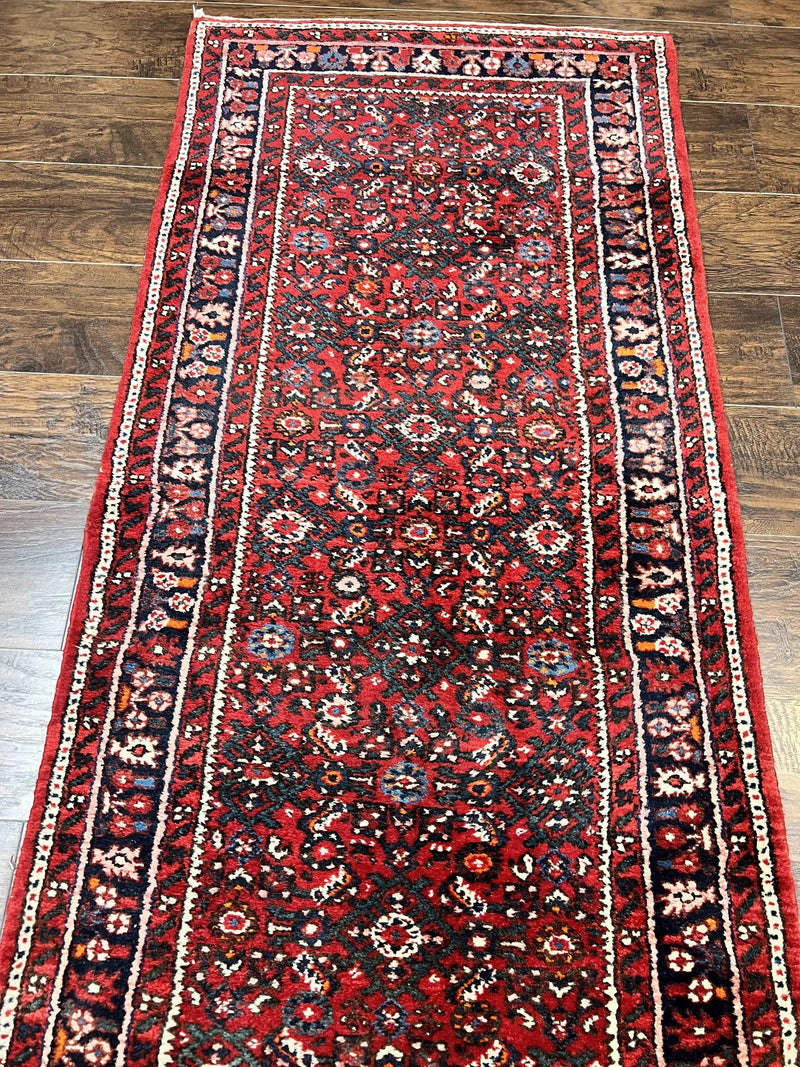 Long Persian Runner Rug 2.9 x 17, Red Handmade Wool Rug for Hallway, Antique Persian Carpet, 17ft Runner, Persian Hamadan Dargazine Rug by Jewel Rugs