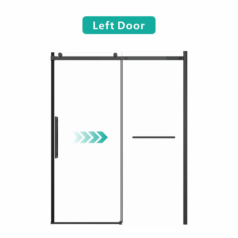 S-RM6076TB 56-60"W x 76"H Sliding Shower Door, 8mm Frameless Glass Shower Door with Matte by HouseOfZazla