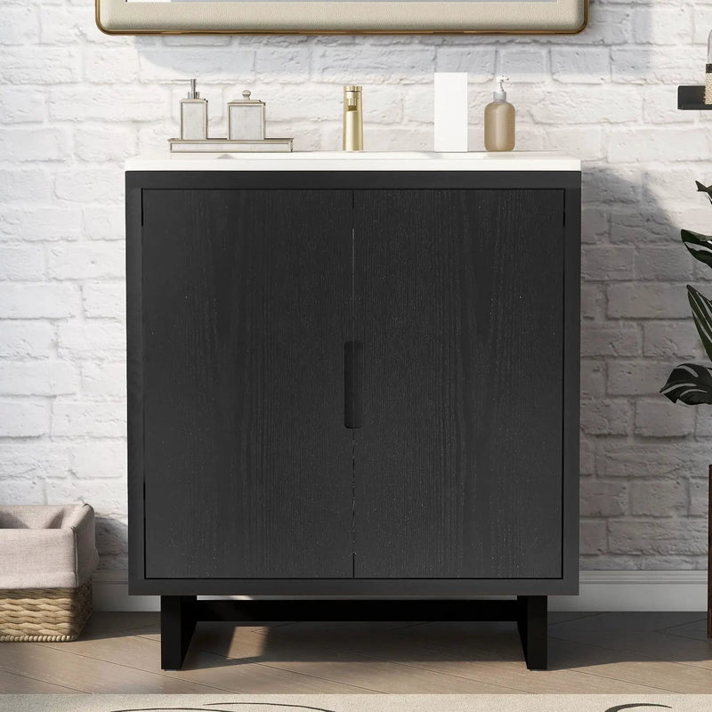 Bathroom Vanity Set With Sink, Combo Cabinet, Bathroom Storage Cabinet, Solid Wood Frame by HouseOfZazla