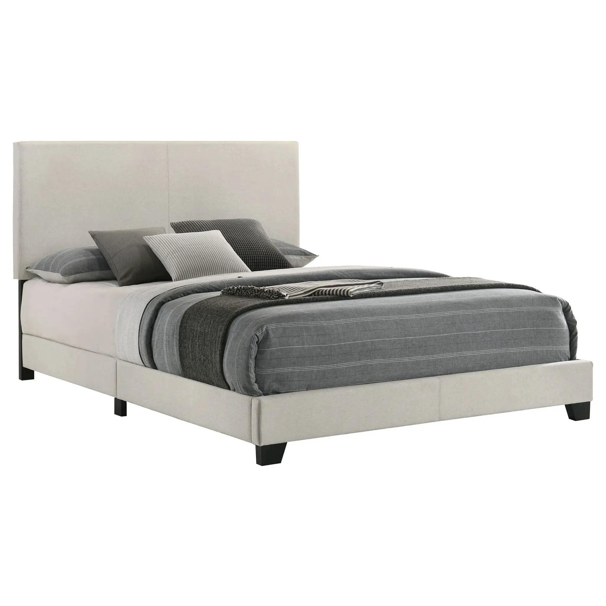 Dorian Fabric Upholstered Queen Panel Bed Cream by Unique Piece Furniture