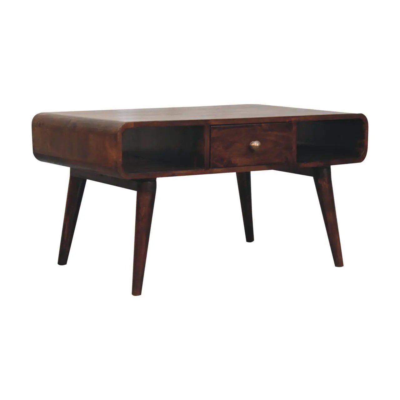 Solid Wood Curved Coffee Table by HouseOfZazla