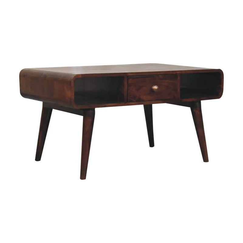 Solid Wood Curved Coffee Table by HouseOfZazla