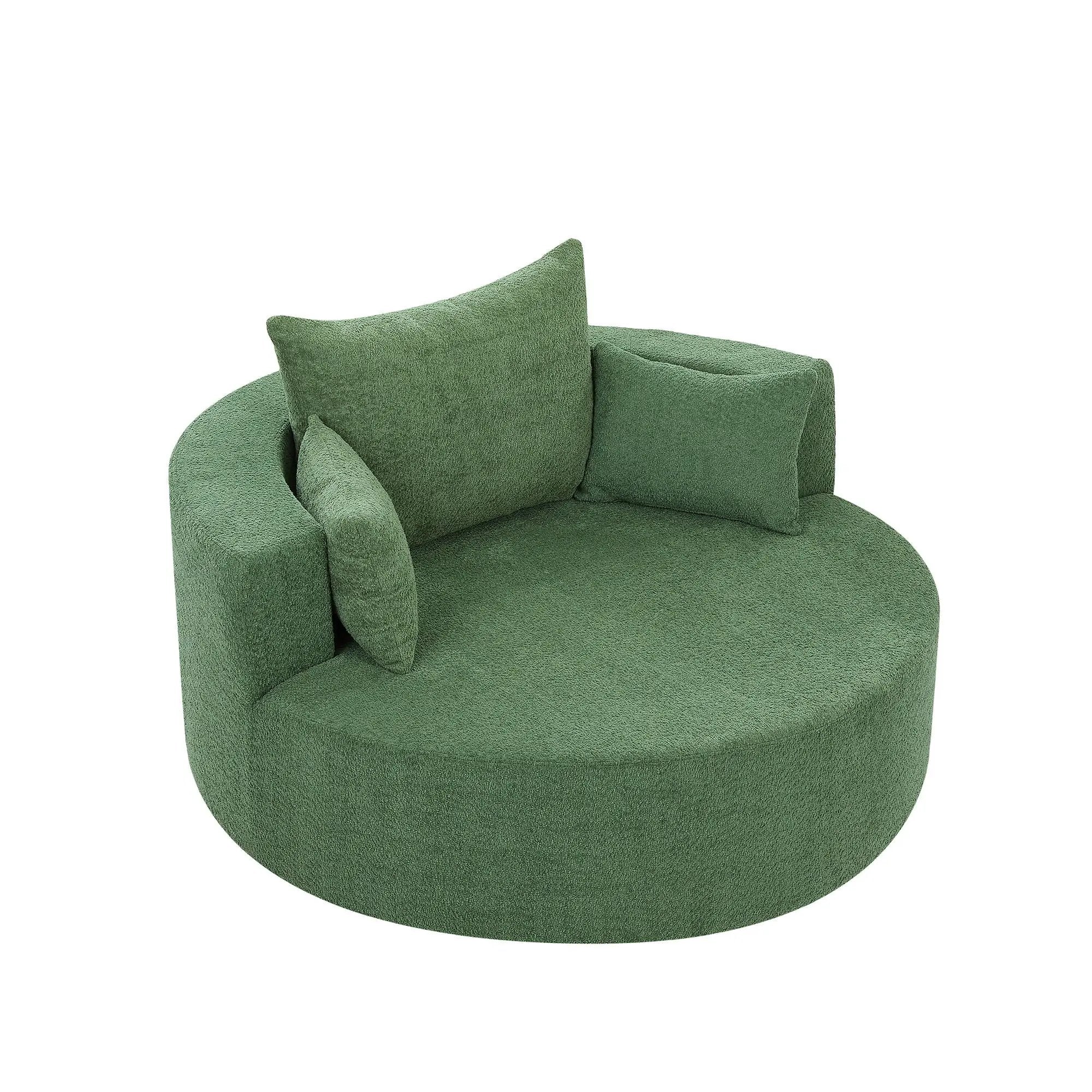 360° Swivel Accent Barrel Chair With 3 Removable Pillows For Living Room by HouseOfZazla