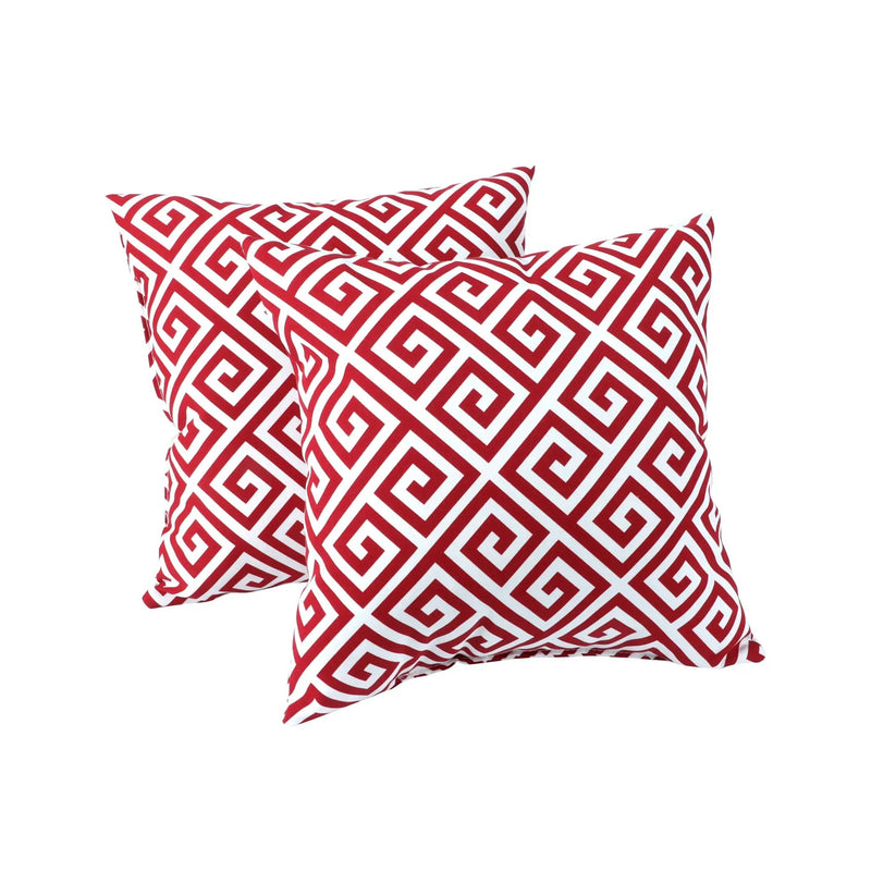 2 Pack Outdoor Throw Pillows - Waterproof & Fade-Resistant (18x18 Inch, Red) by HouseOfZazla