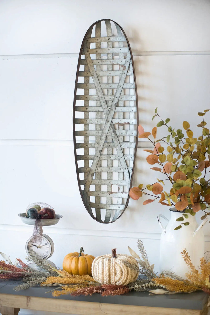Metal Wall Art With Grid Pattern - Silver by HouseOfZazla