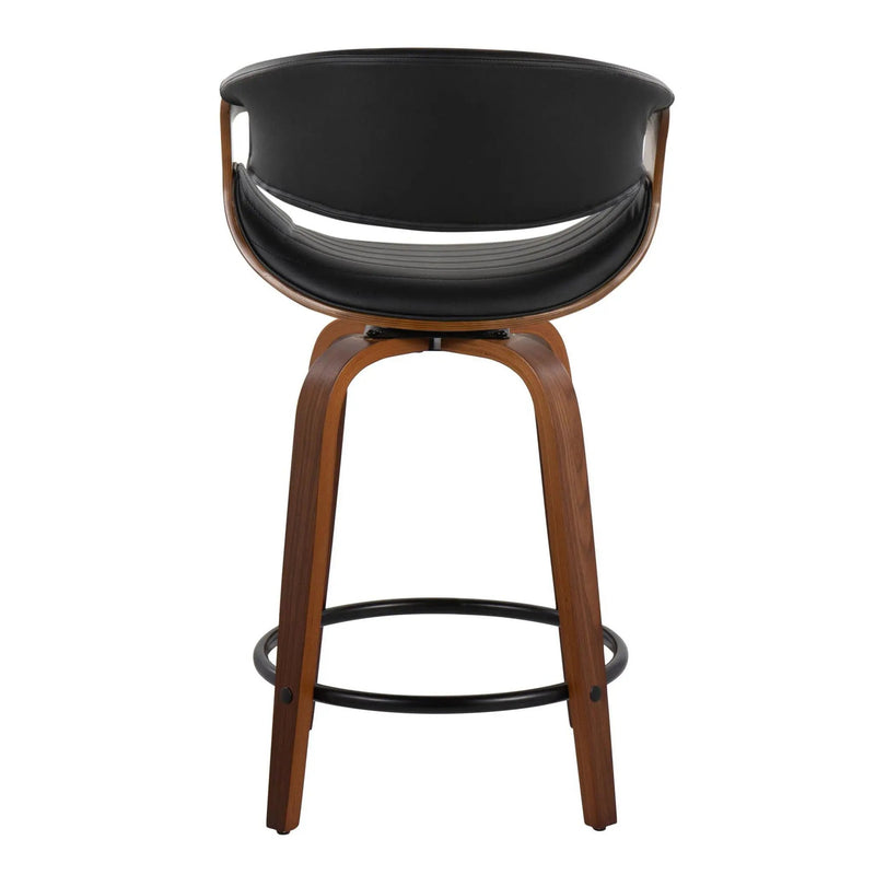 Symphony - Mid Century Modern Fixed Height Counter Stool With Swivel With Round Footrest (Set of 2) by HouseOfZazla