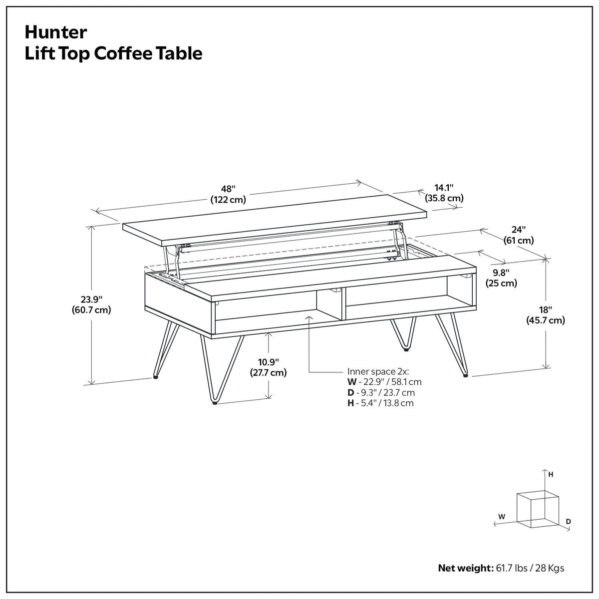 Hunter - Handcrafted Lift Top Coffee Table, photo 36 of 40