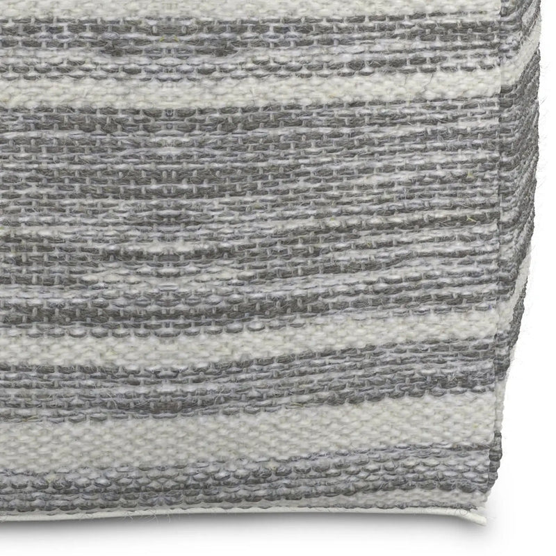 Carina - Square Woven Pouf - Black White by HouseOfZazla