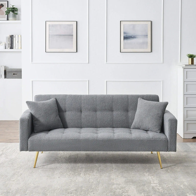 Teddy Fleece Sofa Bed With Luxurious Throw Pillows by HouseOfZazla