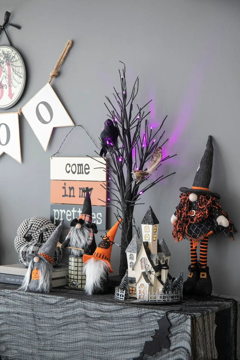 Set of 2, 10.6"H Halloween Gnome Decor by HouseOfZazla