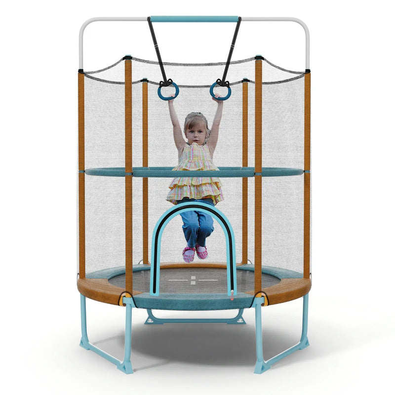 60 Inch Trampoline with Gymnastic Bar and Rings for Kids by DirectDeals