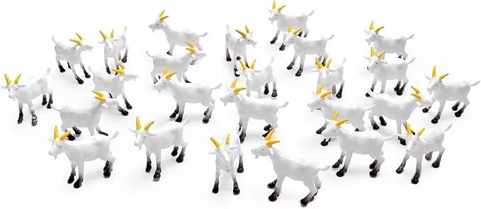 Aydinids 25 Pcs Miniature Goat Figurines Mini Resin Lamb Miniature Lamb Figure Plastic Farm Animal Model for Succulent Planter Moss Landscape DIY Terrarium Fairy Garden by GreenHaven Gardens