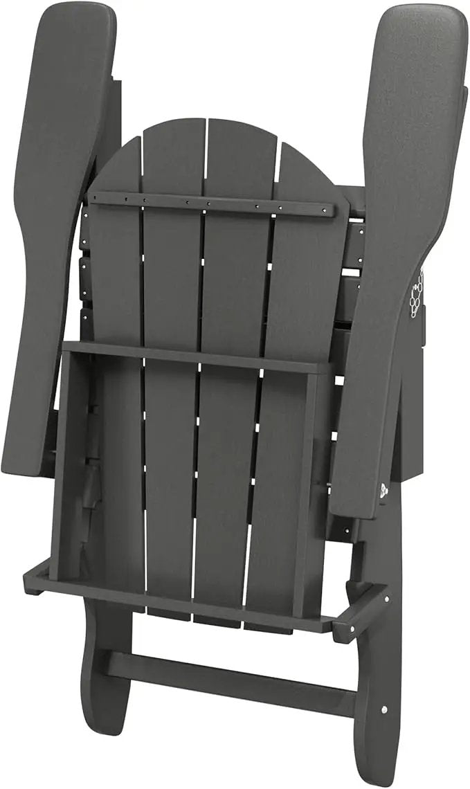 Westin Outdoors Laguna WO Home Outdoor Adirondack Folding Chair Lounger Seat Traditional Retro Home Furniture for Beach, Balcony, Backyard, Lawn, Patio, Pool, Deck, Garden (Gray) by GreenHaven Gardens