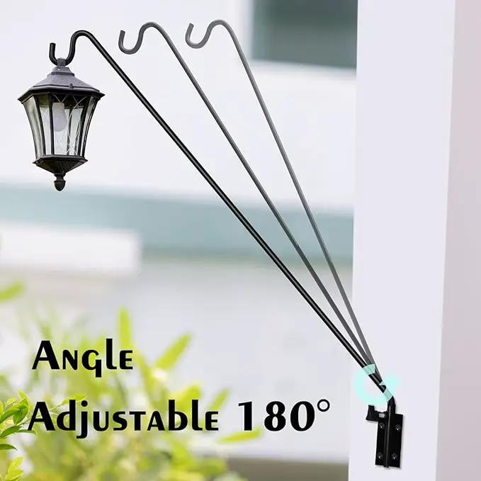 ERYTLLY 2 Packs Heavy Duty Deck Hook Wall Mounted, Extensible and Adjustable Deck Hook for Hanging Bird Feeder, Plants, Suet Baskets,Wind Chimes,Lanterns and More by GreenHaven Gardens