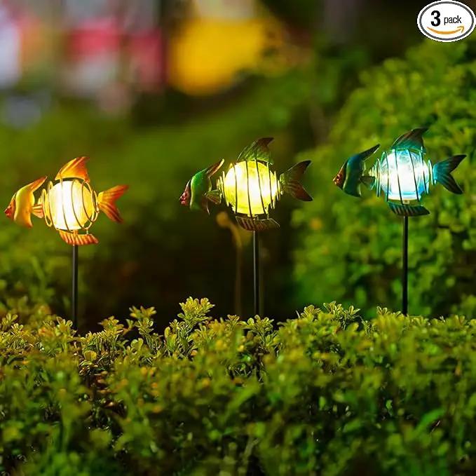 Outdoor Garden Solar Lights,Fish Solar Figurine Lights with Stakes,Waterproof Decorative Solar Lights for Patio,Yard,Lawn,Garden Stakes Decorative Present for Mom by GreenHaven Gardens